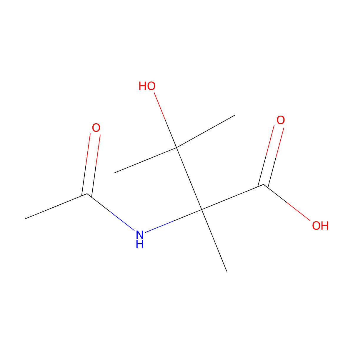 2-Acetamido-3-hydroxy-2,3-dimethylbutanoic acid molecular structure, CAS 2680665-90-9