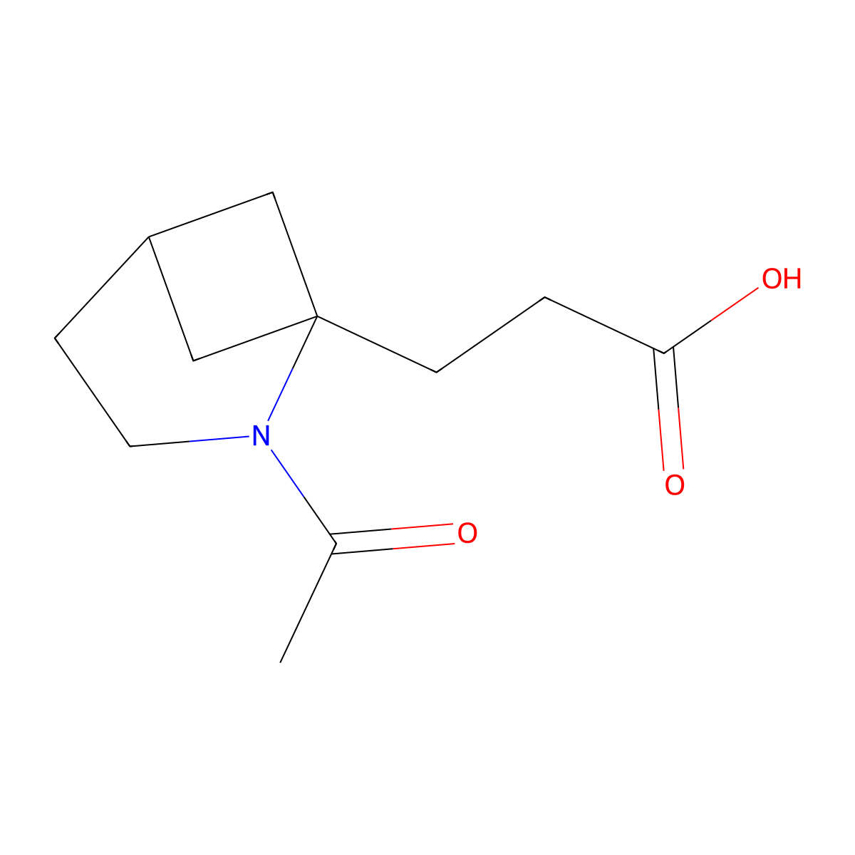 3-{2-Acetyl-2-azabicyclo[3.1.1]heptan-1-yl}propanoic acid molecular structure, CAS 2680665-93-2