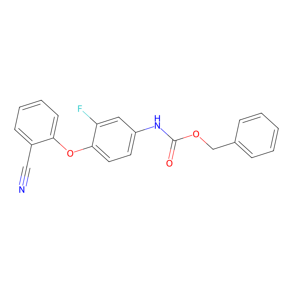 benzyl N-[4-(2-cyanophenoxy)-3-fluorophenyl]carbamate molecular structure, CAS 2680666-36-6