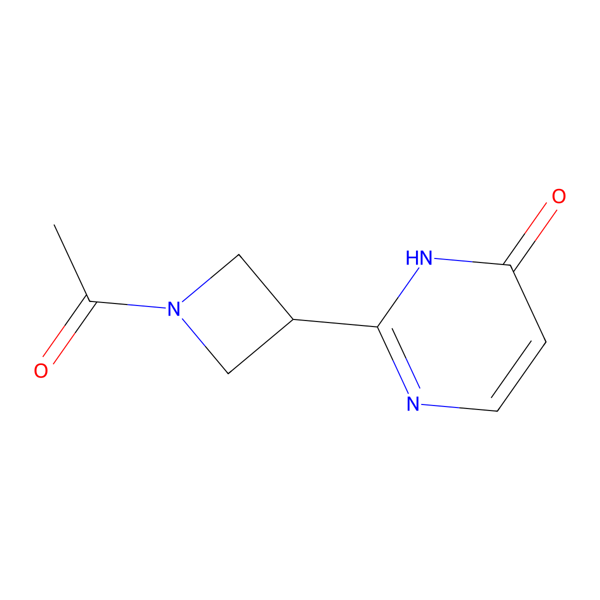 1-[3-(4-Hydroxypyrimidin-2-yl)azetidin-1-yl]ethan-1-one molecular structure, CAS 2680666-39-9