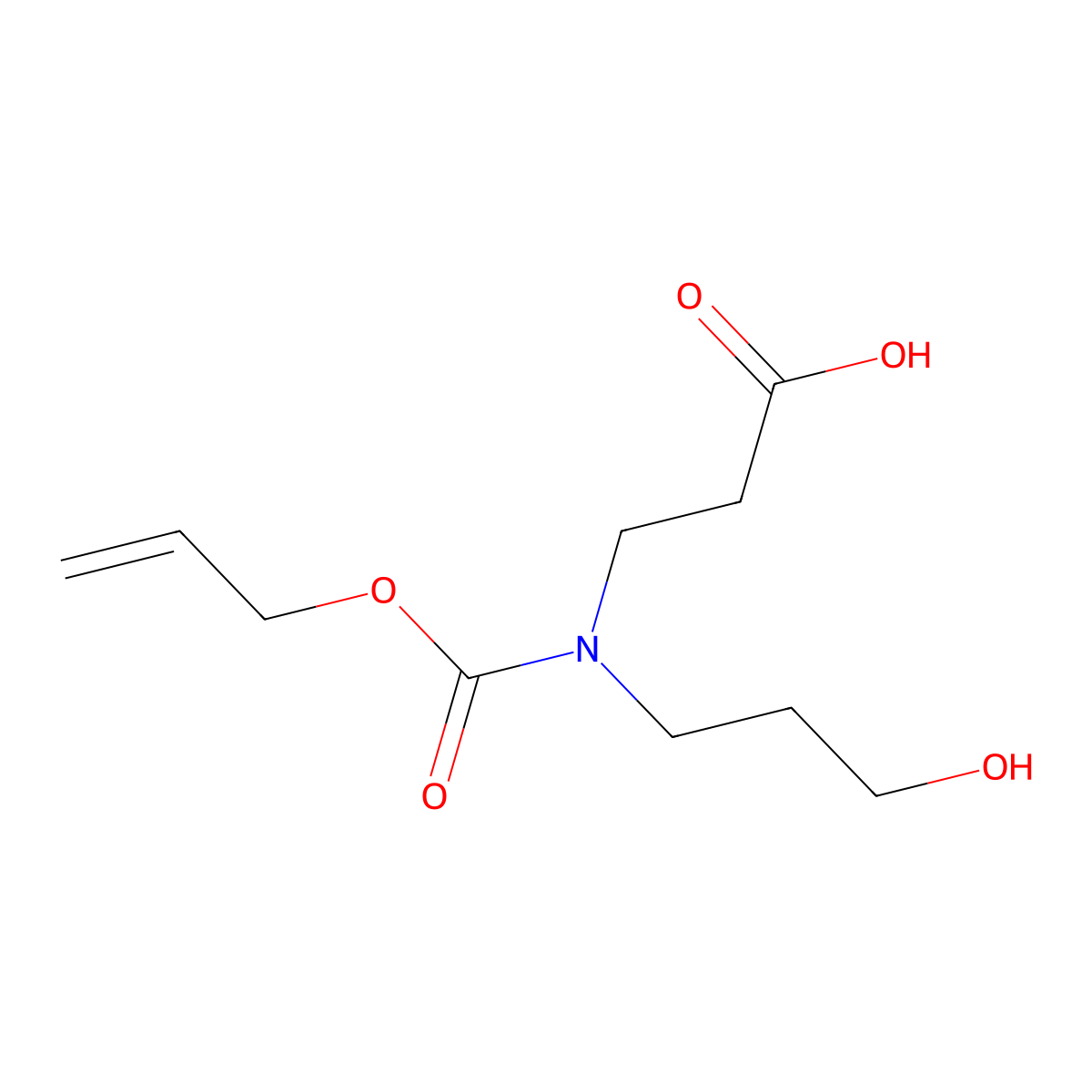 3-[(3-Hydroxypropyl)[(prop-2-en-1-yloxy)carbonyl]amino]propanoic acid molecular structure, CAS 2680666-56-0