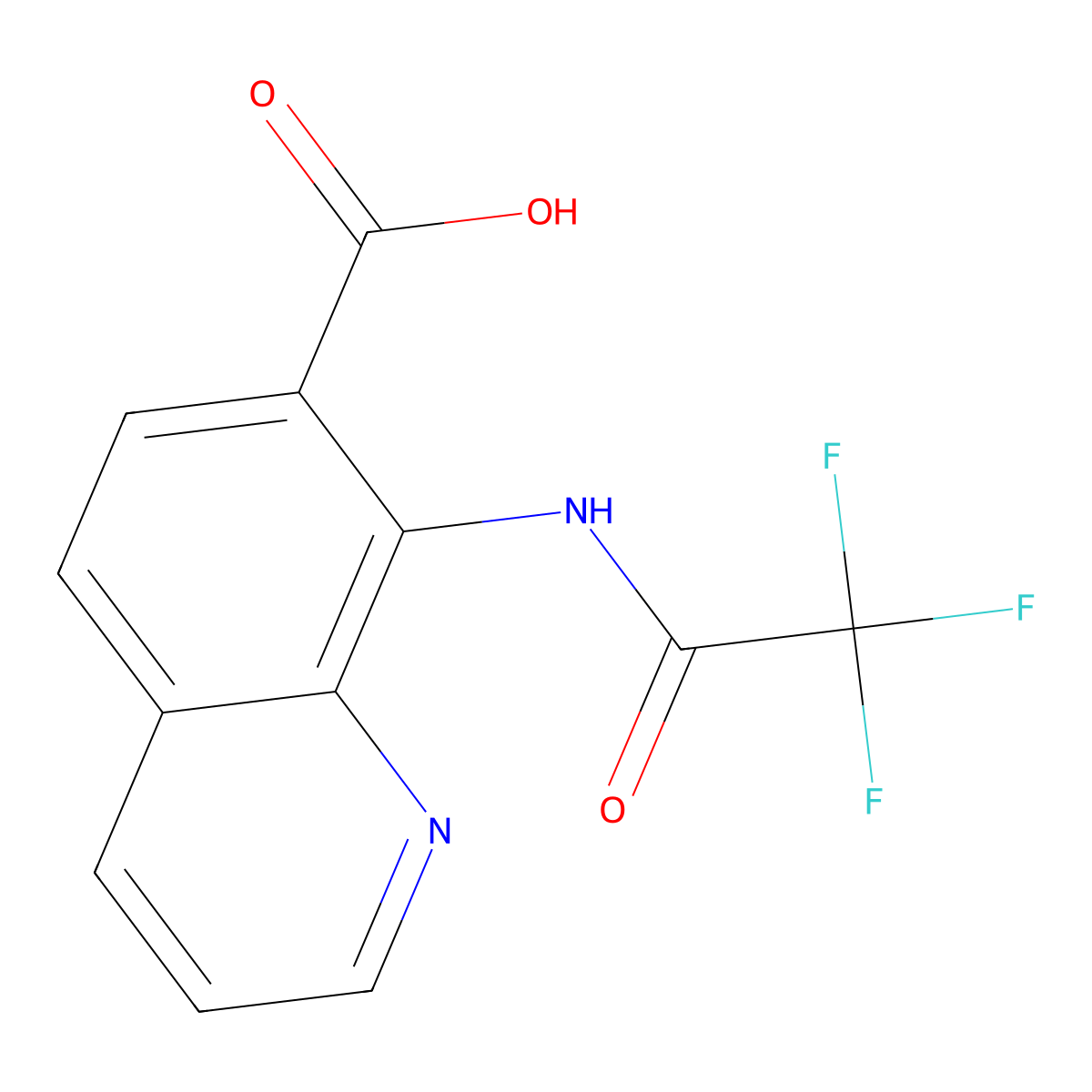 8-(2,2,2-Trifluoroacetamido)quinoline-7-carboxylic acid molecular structure, CAS 2680666-58-2