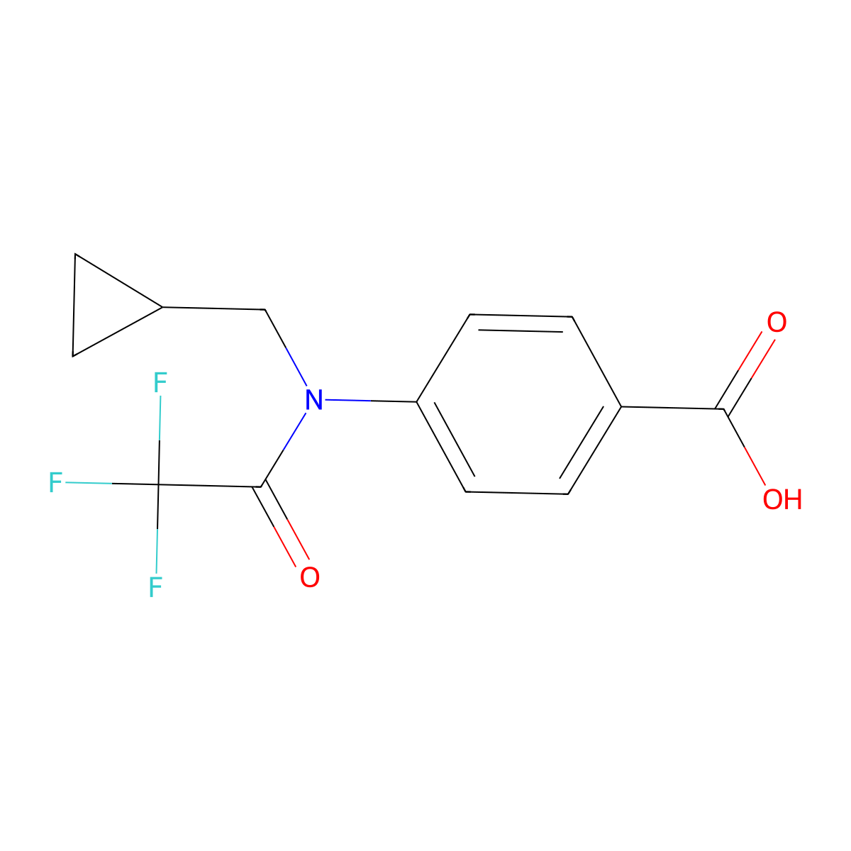 4-[N-(cyclopropylmethyl)-2,2,2-trifluoroacetamido]benzoic acid molecular structure, CAS 2680666-62-8