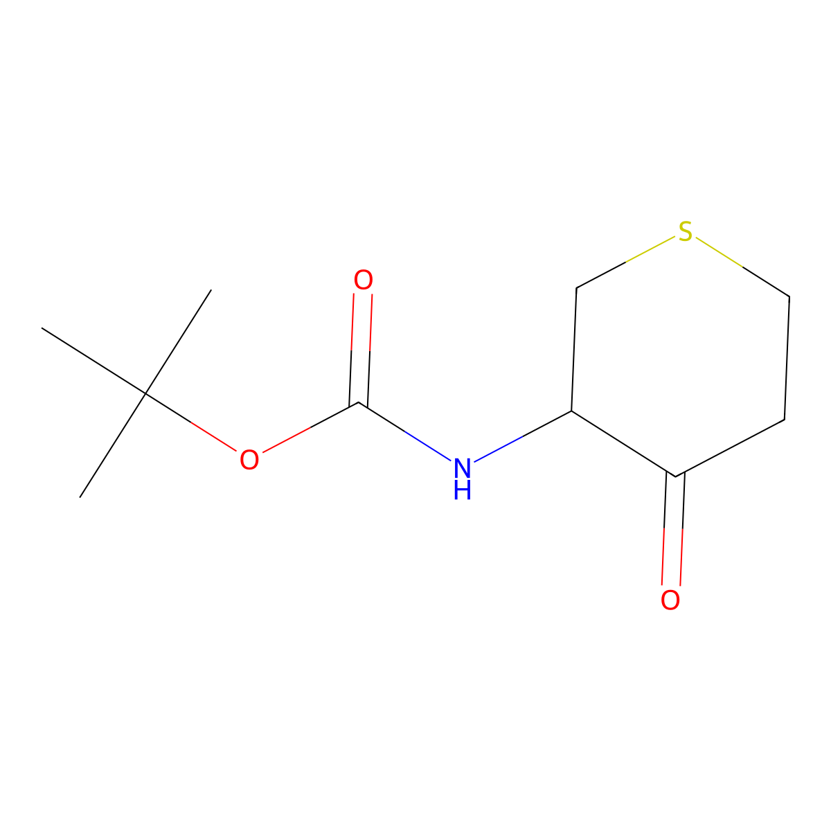 tert-butyl N-(4-oxothian-3-yl)carbamate molecular structure, CAS 2680666-64-0