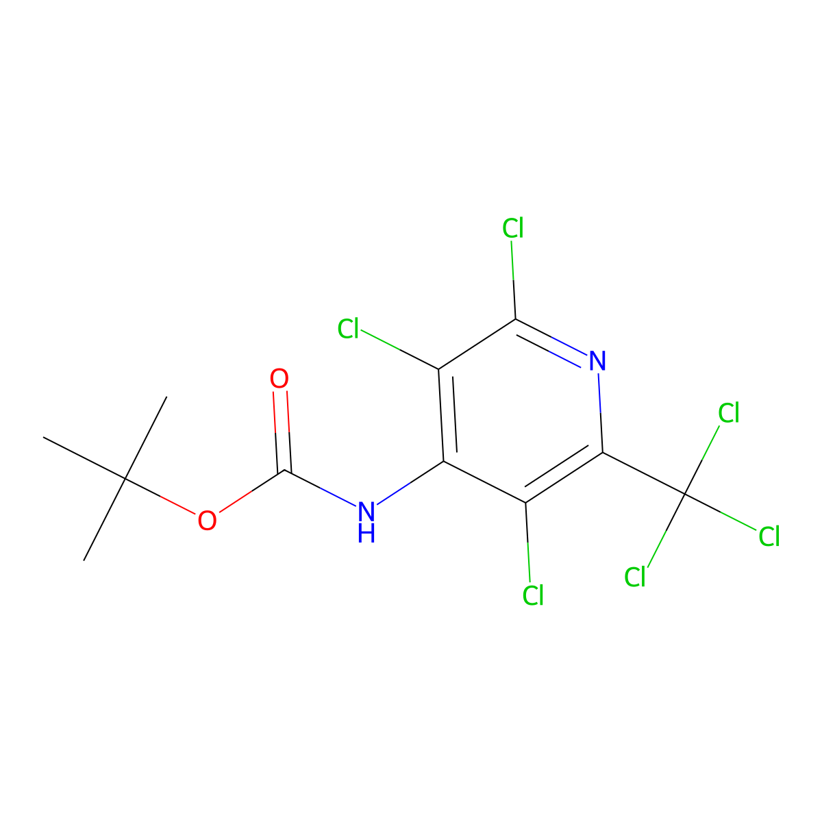 tert-butyl N-[2,3,5-trichloro-6-(trichloromethyl)pyridin-4-yl]carbamate molecular structure, CAS 2680666-72-0