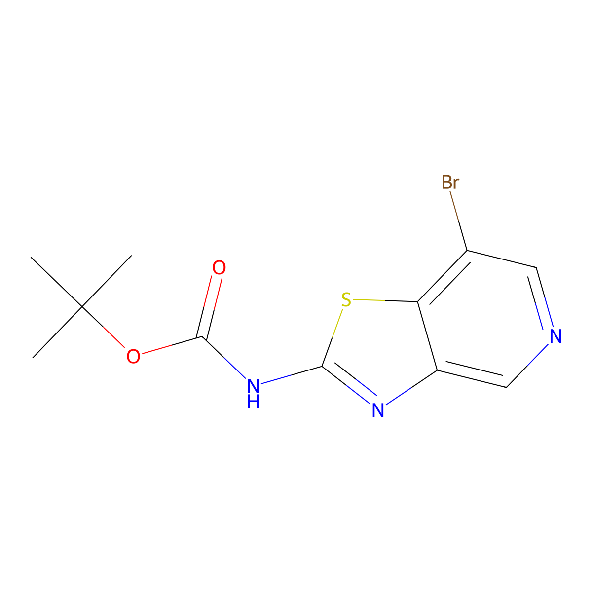 tert-butyl N-{7-bromo-[1,3]thiazolo[4,5-c]pyridin-2-yl}carbamate molecular structure, CAS 2680666-86-6