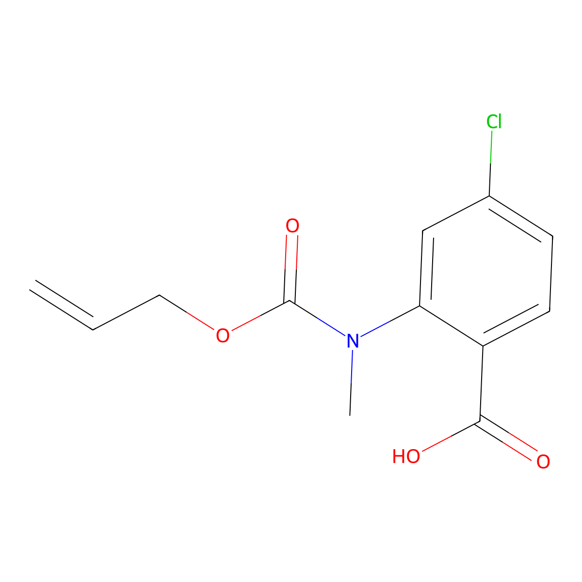 4-Chloro-2-{methyl[(prop-2-en-1-yloxy)carbonyl]amino}benzoic acid molecular structure, CAS 2680666-92-4