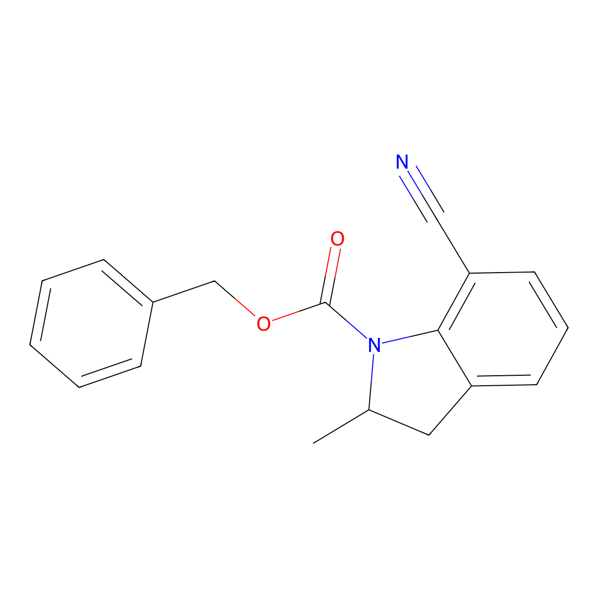 benzyl 7-cyano-2-methyl-2,3-dihydro-1H-indole-1-carboxylate molecular structure, CAS 2680666-98-0