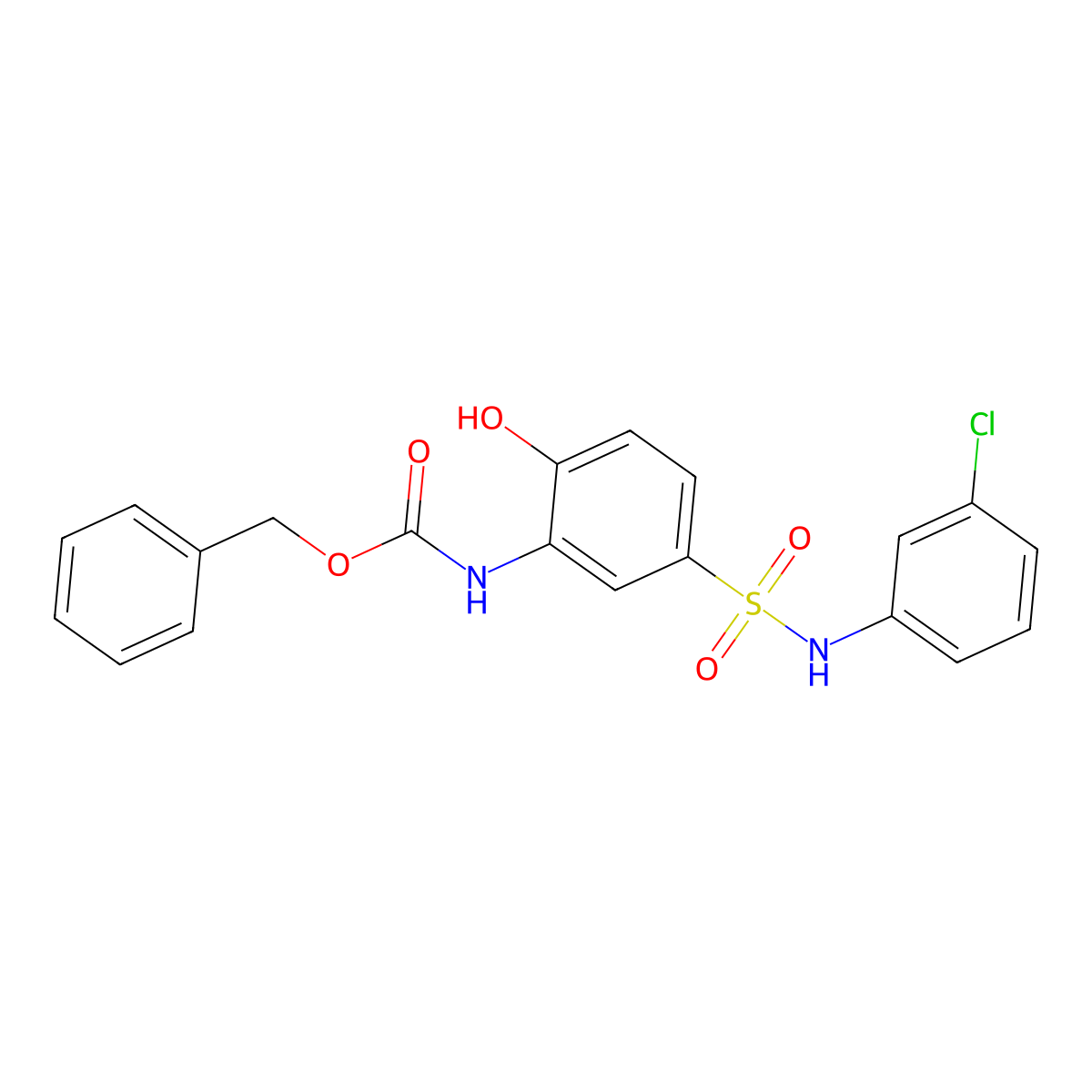 benzyl N-{5-[(3-chlorophenyl)sulfamoyl]-2-hydroxyphenyl}carbamate molecular structure, CAS 2680666-99-1
