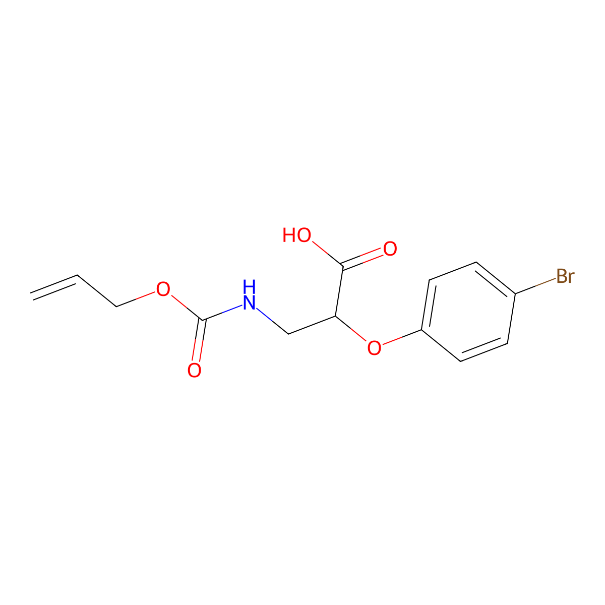 2-(4-Bromophenoxy)-3-{[(prop-2-en-1-yloxy)carbonyl]amino}propanoic acid molecular structure, CAS 2680667-03-0