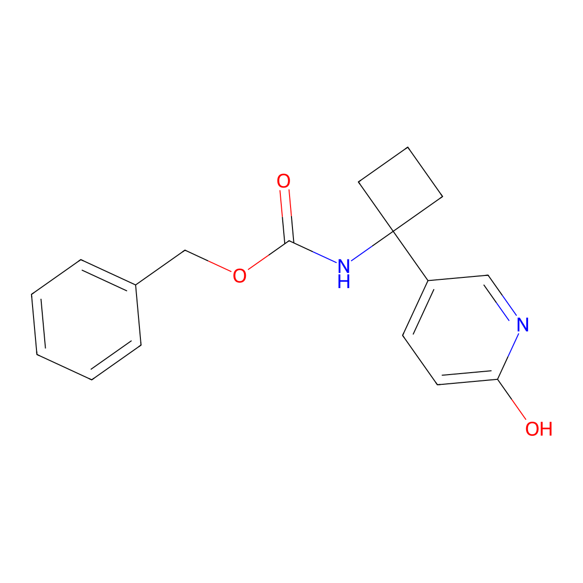 benzyl N-[1-(6-hydroxypyridin-3-yl)cyclobutyl]carbamate molecular structure, CAS 2680667-04-1
