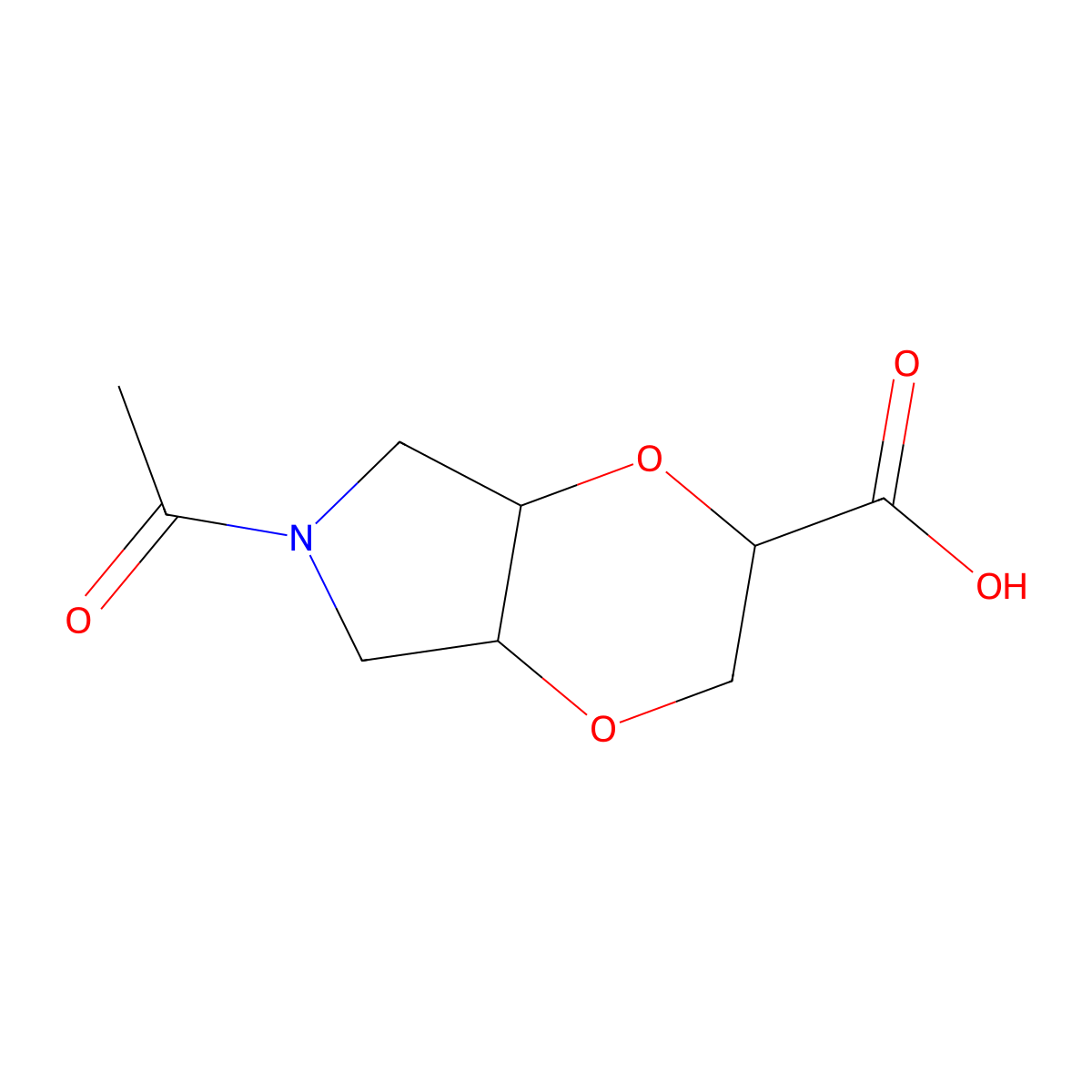 6-acetyl-hexahydro-2H-[1,4]dioxino[2,3-c]pyrrole-2-carboxylic acid molecular structure, CAS 2680667-08-5