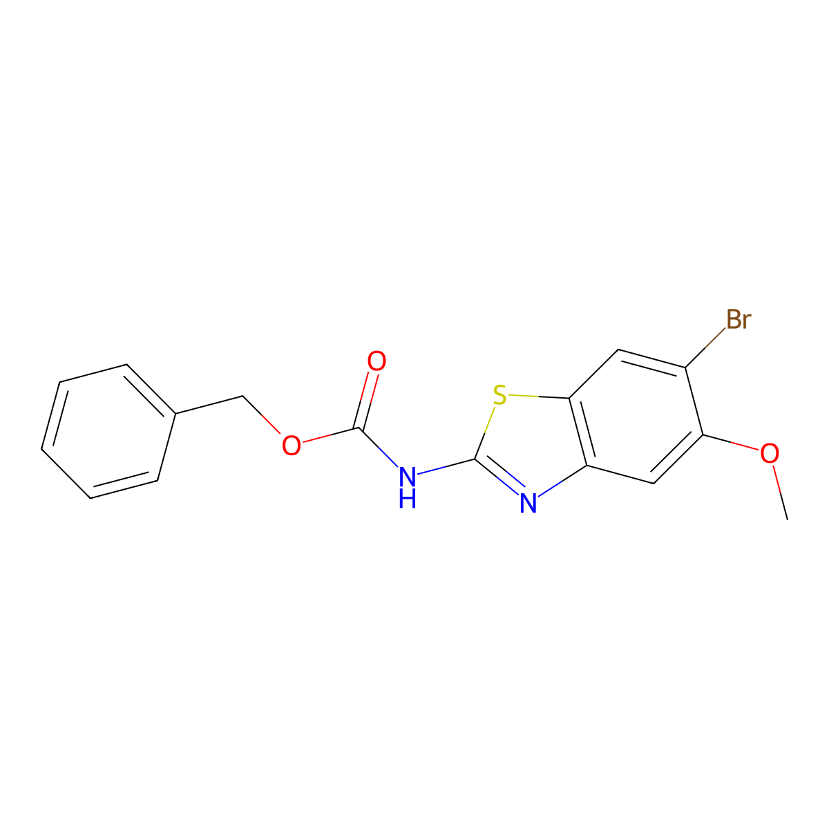 benzyl N-(6-bromo-5-methoxy-1,3-benzothiazol-2-yl)carbamate molecular structure, CAS 2680667-26-7