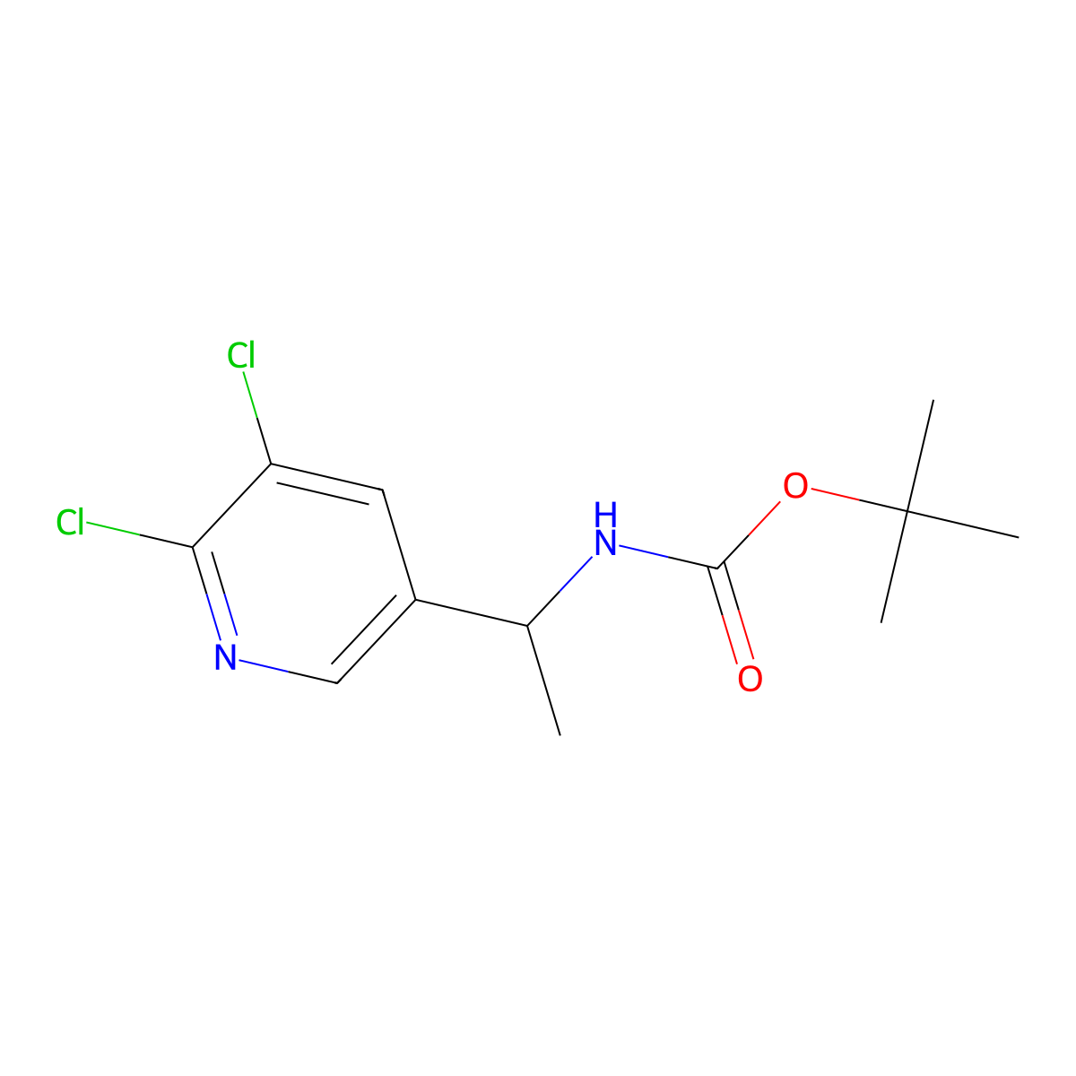 tert-butyl N-[1-(5,6-dichloropyridin-3-yl)ethyl]carbamate molecular structure, CAS 2680667-30-3