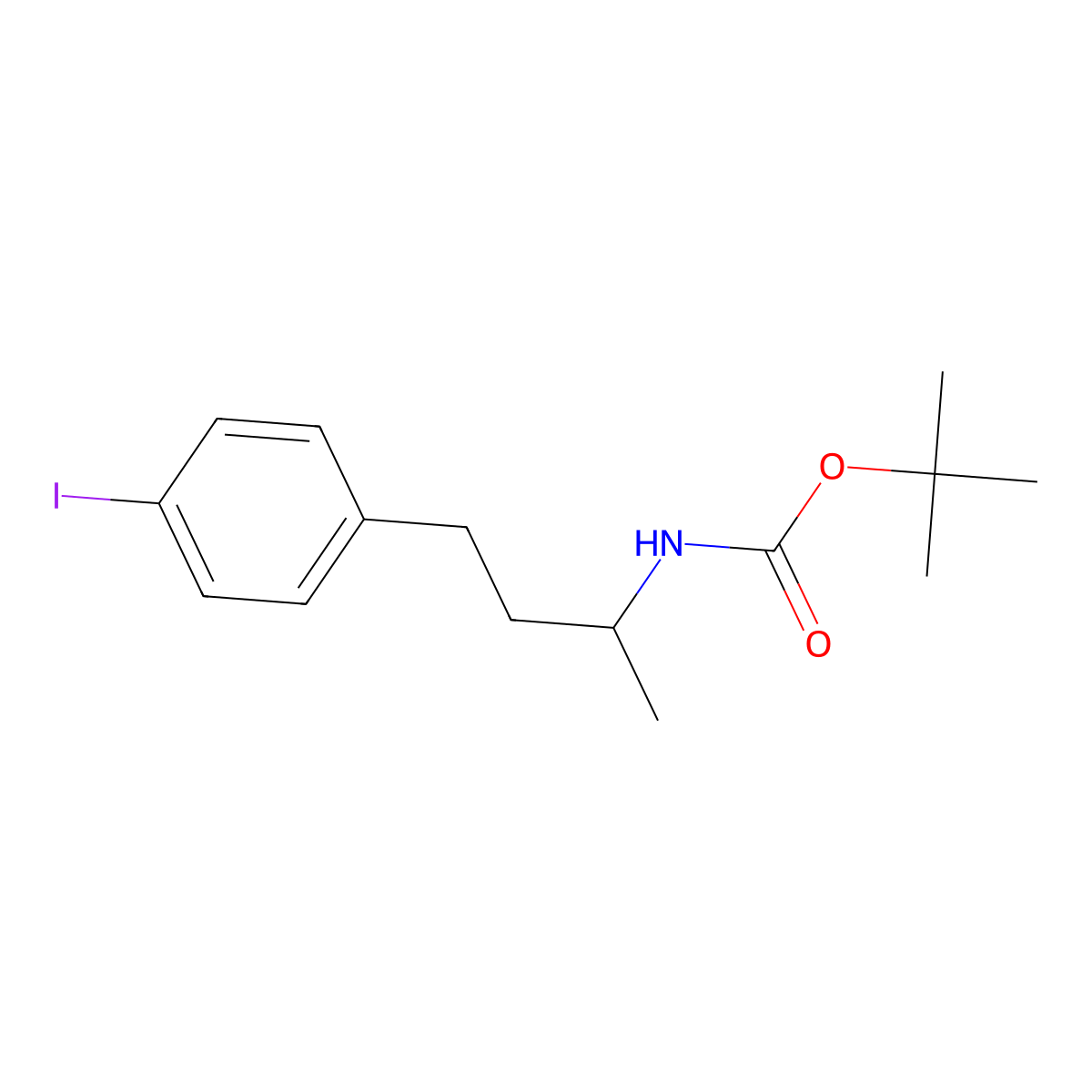 tert-butyl N-[4-(4-iodophenyl)butan-2-yl]carbamate molecular structure, CAS 2680667-33-6