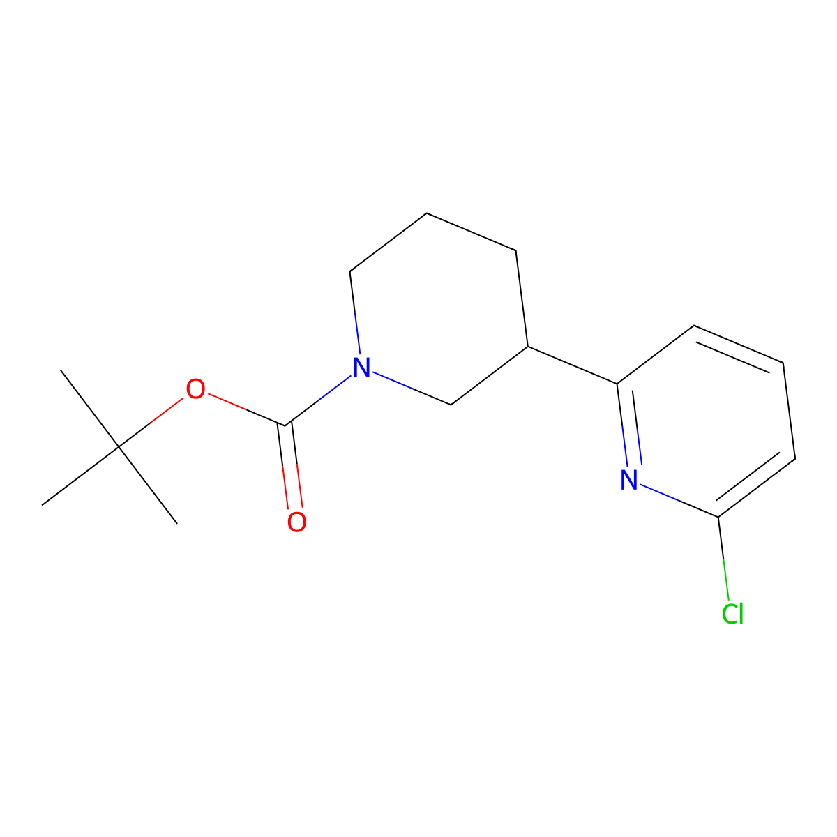 Tert-butyl 3-(6-chloropyridin-2-yl)piperidine-1-carboxylate molecular structure, CAS 2680667-37-0