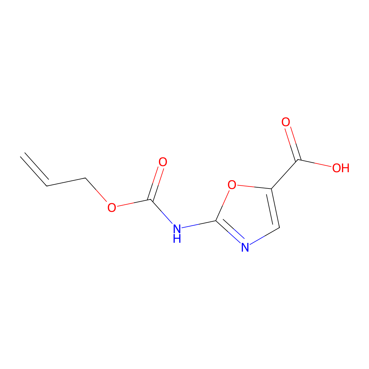 2-{[(Prop-2-en-1-yloxy)carbonyl]amino}-1,3-oxazole-5-carboxylic acid molecular structure, CAS 2680667-39-2