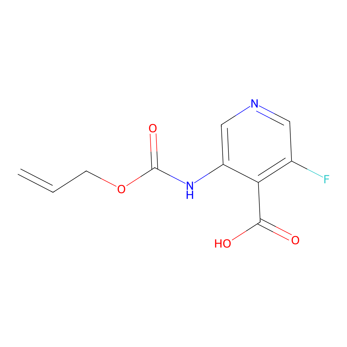 3-Fluoro-5-{[(prop-2-en-1-yloxy)carbonyl]amino}pyridine-4-carboxylic acid molecular structure, CAS 2680667-56-3