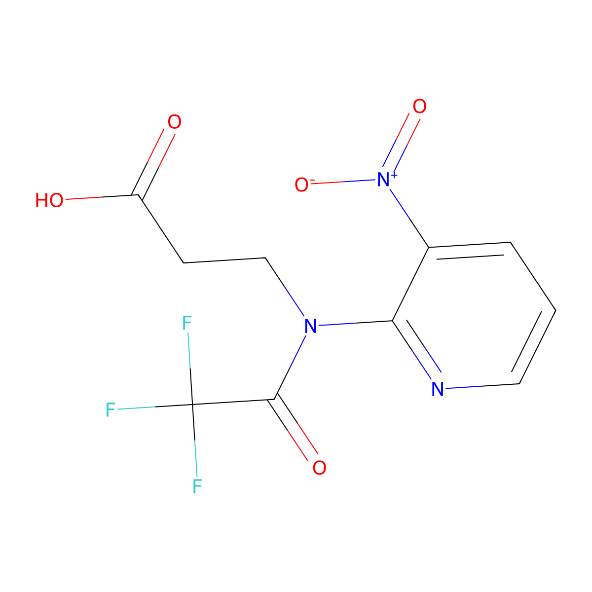 3-[2,2,2-trifluoro-N-(3-nitropyridin-2-yl)acetamido]propanoic acid molecular structure, CAS 2680667-64-3