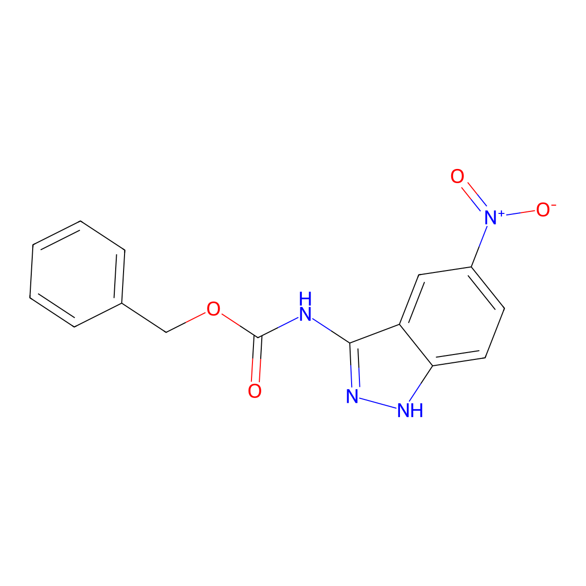 benzyl N-(5-nitro-1H-indazol-3-yl)carbamate molecular structure, CAS 2680667-65-4