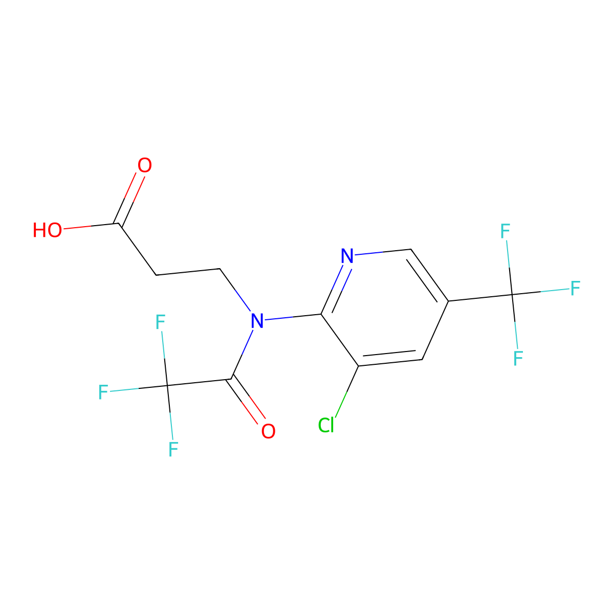 3-{N-[3-chloro-5-(trifluoromethyl)pyridin-2-yl]-2,2,2-trifluoroacetamido}propanoic acid molecular structure, CAS 2680667-66-5