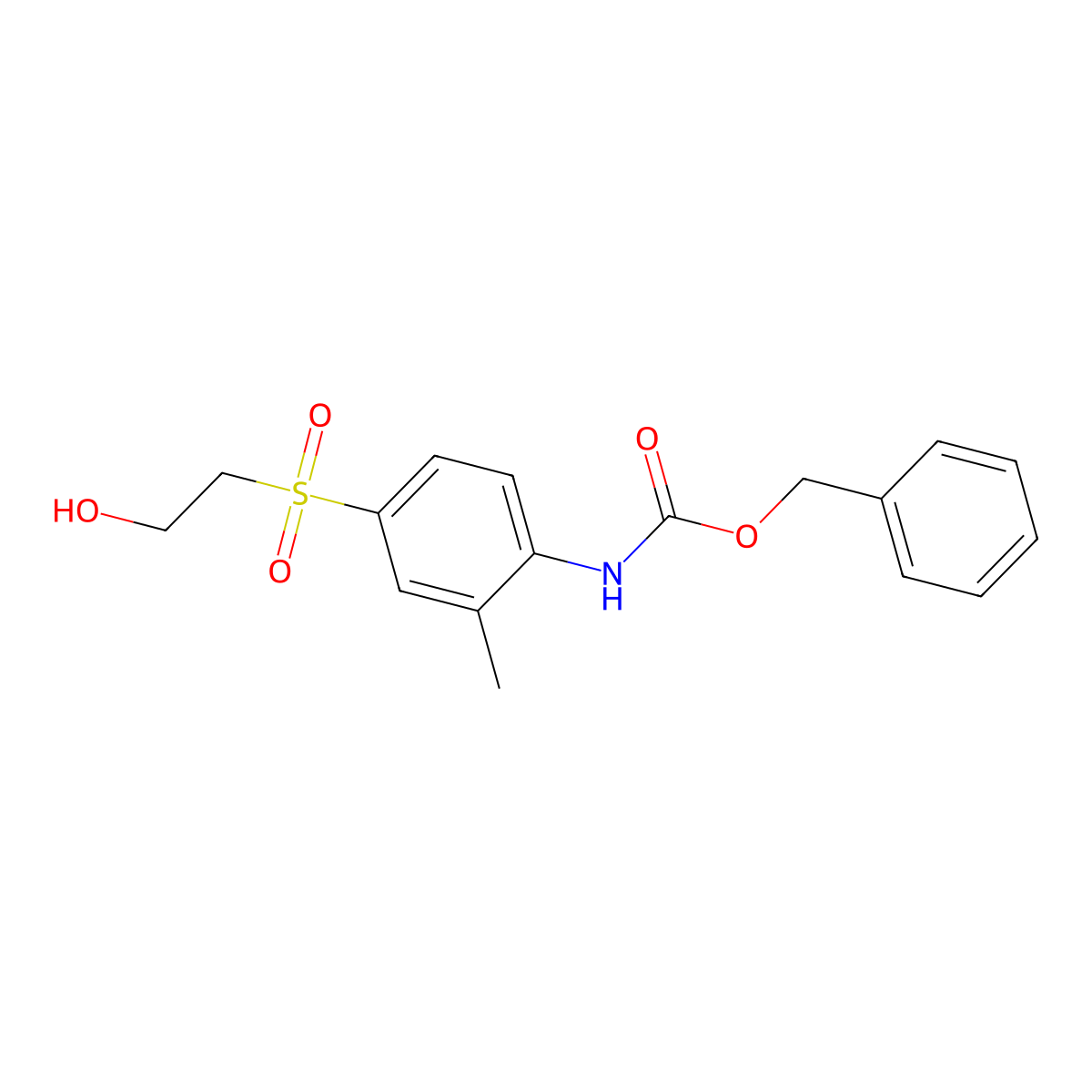 benzyl N-[4-(2-hydroxyethanesulfonyl)-2-methylphenyl]carbamate molecular structure, CAS 2680667-72-3