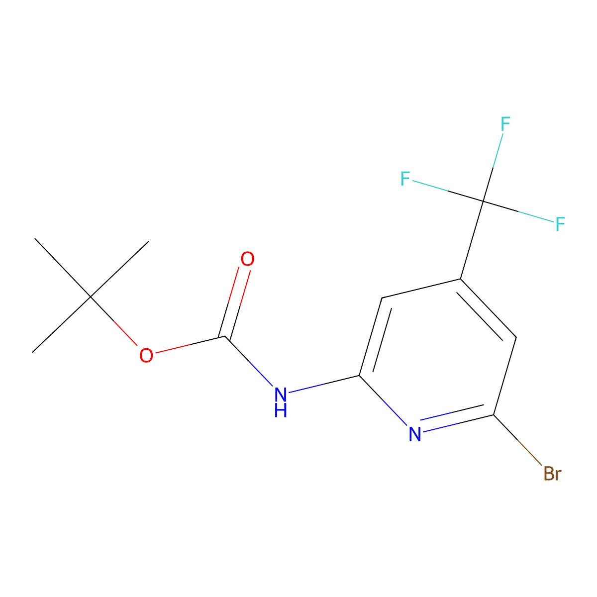 tert-butyl N-[6-bromo-4-(trifluoromethyl)pyridin-2-yl]carbamate molecular structure, CAS 2680667-79-0