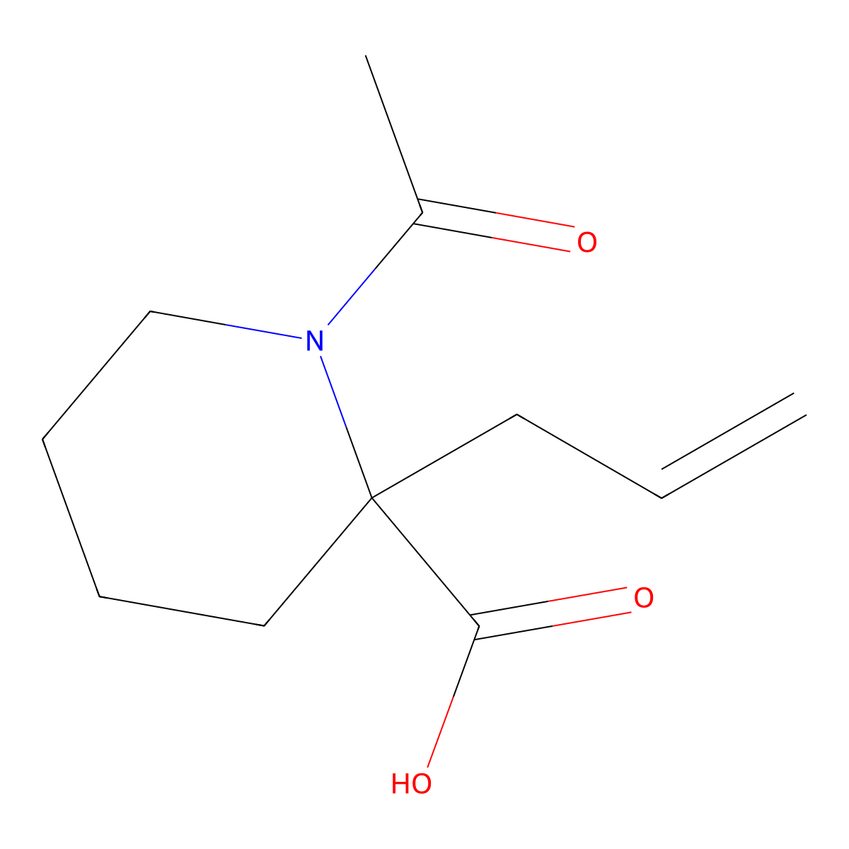 1-Acetyl-2-(prop-2-en-1-yl)piperidine-2-carboxylic acid molecular structure, CAS 2680667-81-4