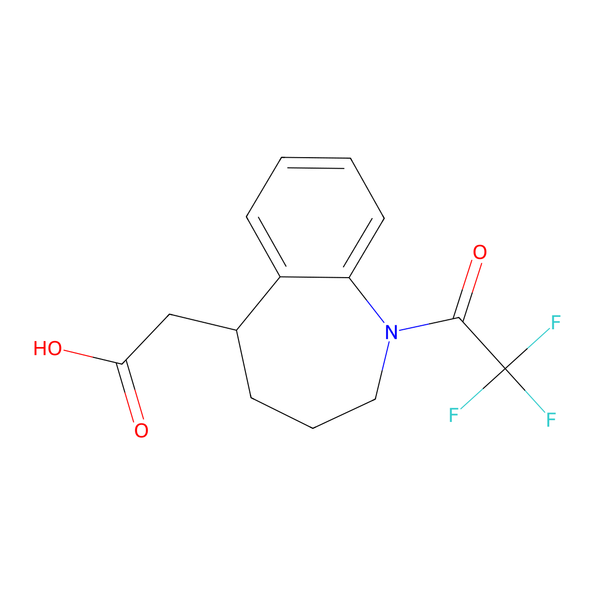 2-[1-(2,2,2-trifluoroacetyl)-2,3,4,5-tetrahydro-1H-1-benzazepin-5-yl]acetic acid molecular structure, CAS 2680667-86-9