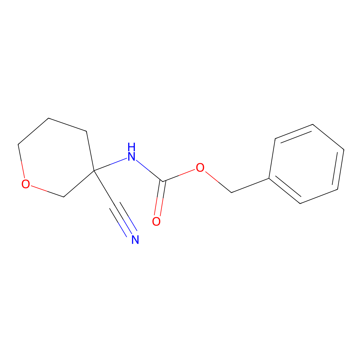 benzyl N-(3-cyanooxan-3-yl)carbamate molecular structure, CAS 2680667-87-0