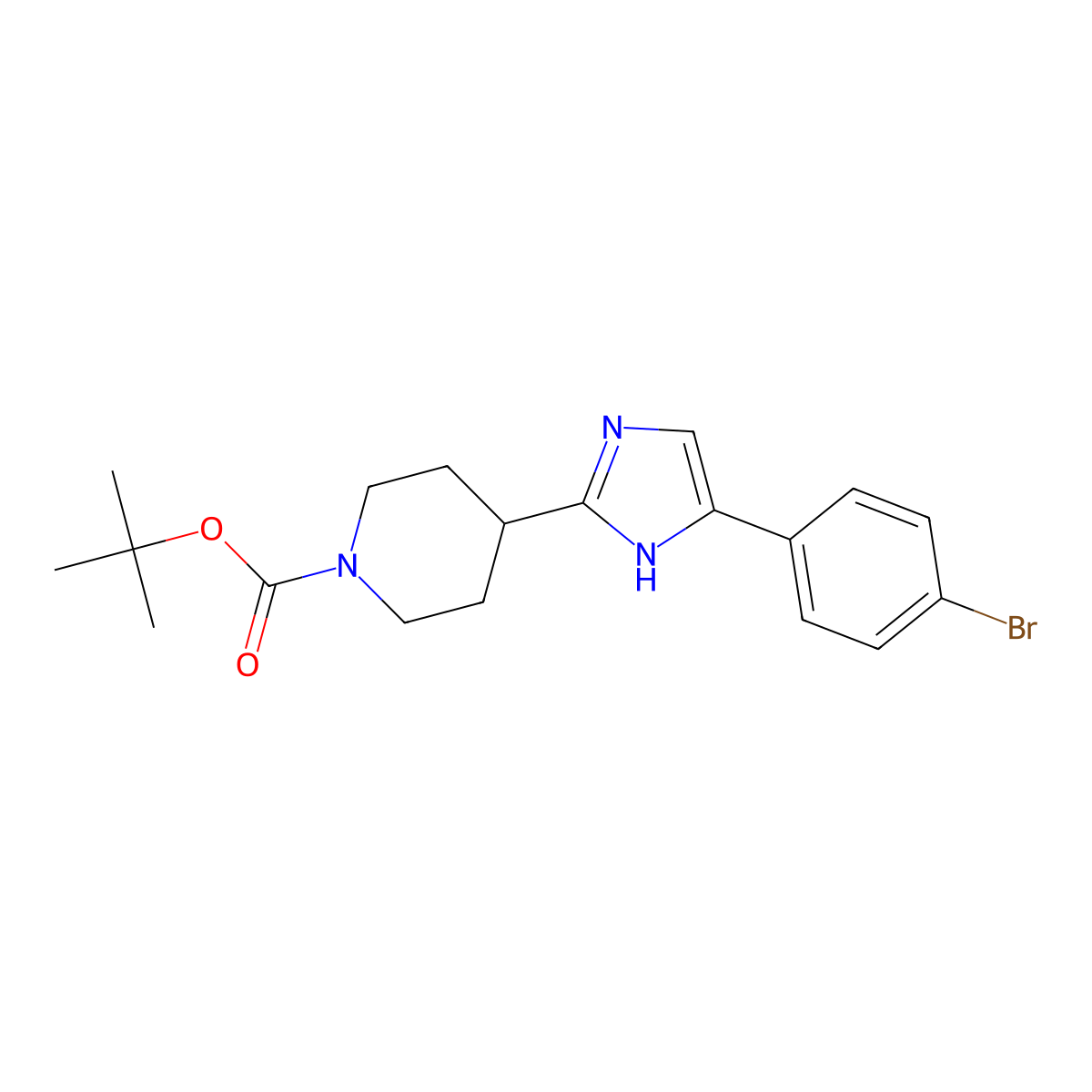 tert-butyl 4-[5-(4-bromophenyl)-1H-imidazol-2-yl]piperidine-1-carboxylate molecular structure, CAS 2680667-97-2