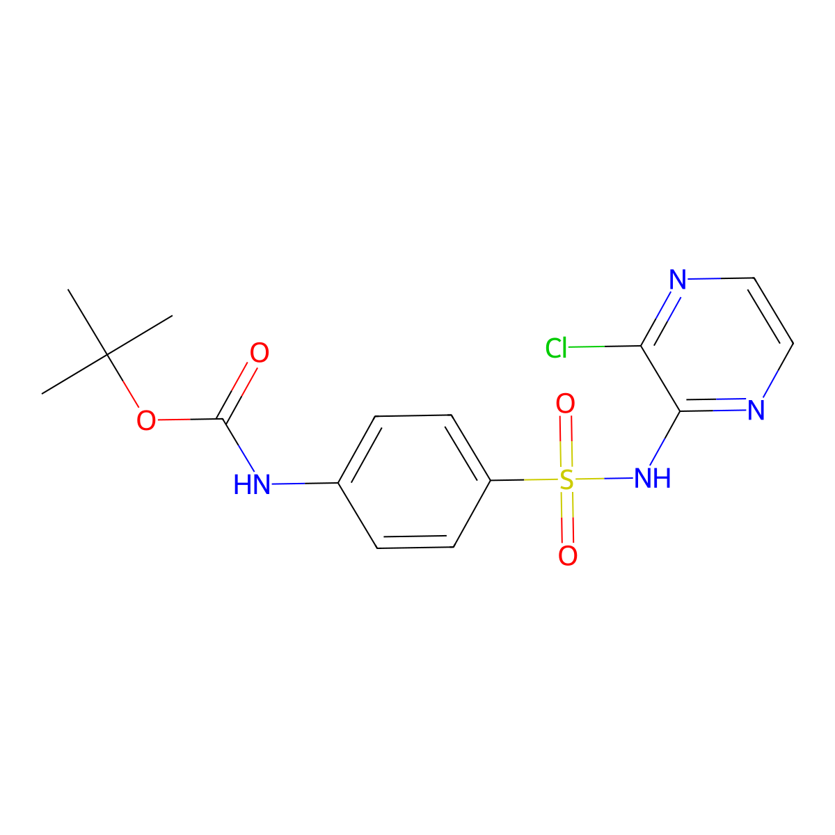tert-butyl N-{4-[(3-chloropyrazin-2-yl)sulfamoyl]phenyl}carbamate molecular structure, CAS 2680668-02-2