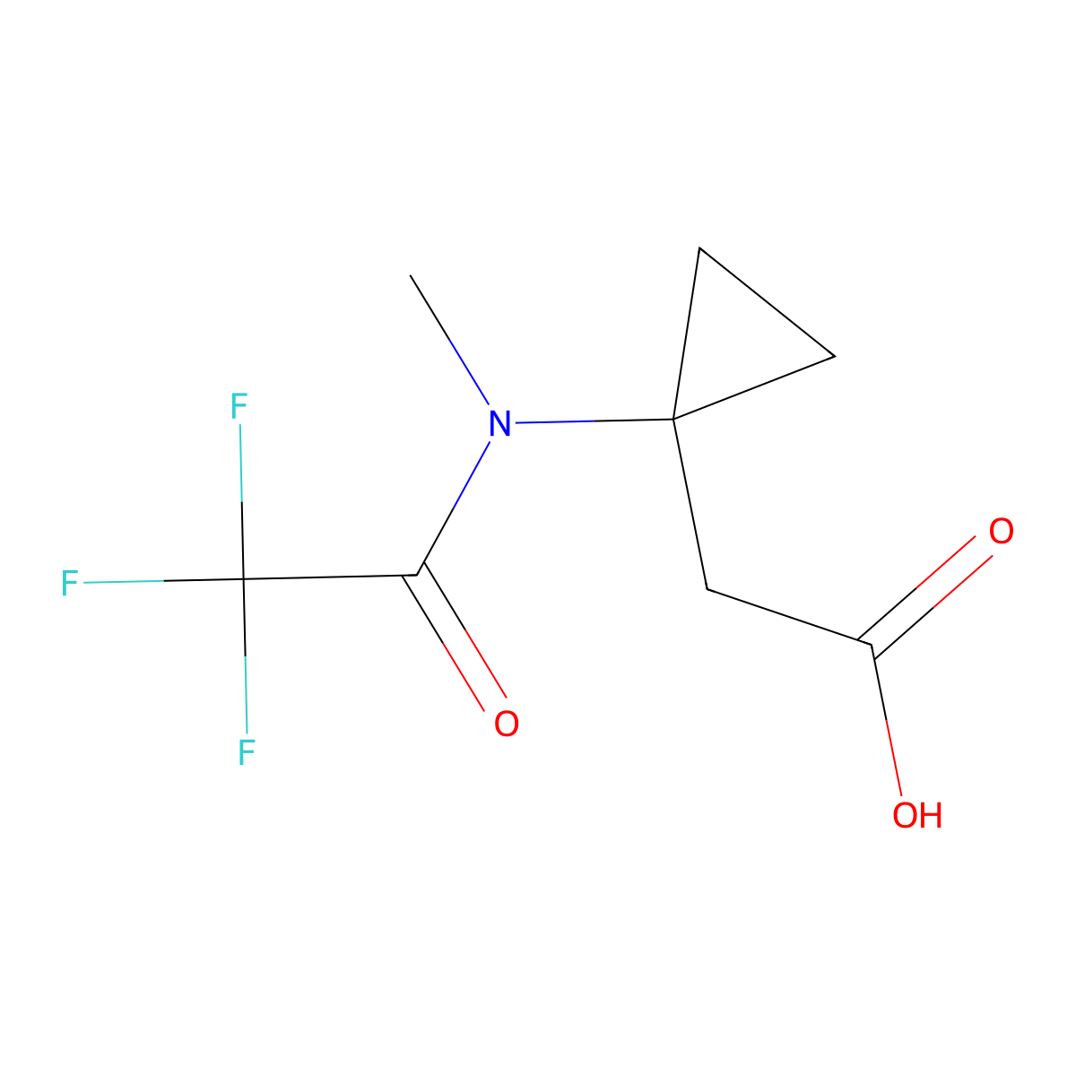 2-[1-(2,2,2-trifluoro-N-methylacetamido)cyclopropyl]acetic acid molecular structure, CAS 2680668-06-6