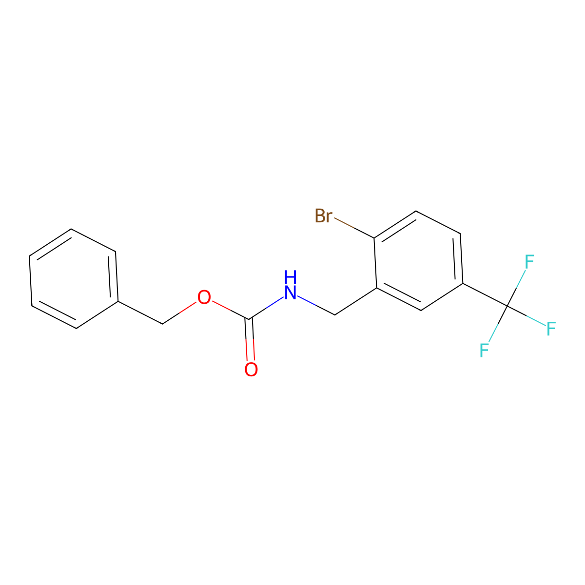 benzyl N-{[2-bromo-5-(trifluoromethyl)phenyl]methyl}carbamate molecular structure, CAS 2680668-07-7