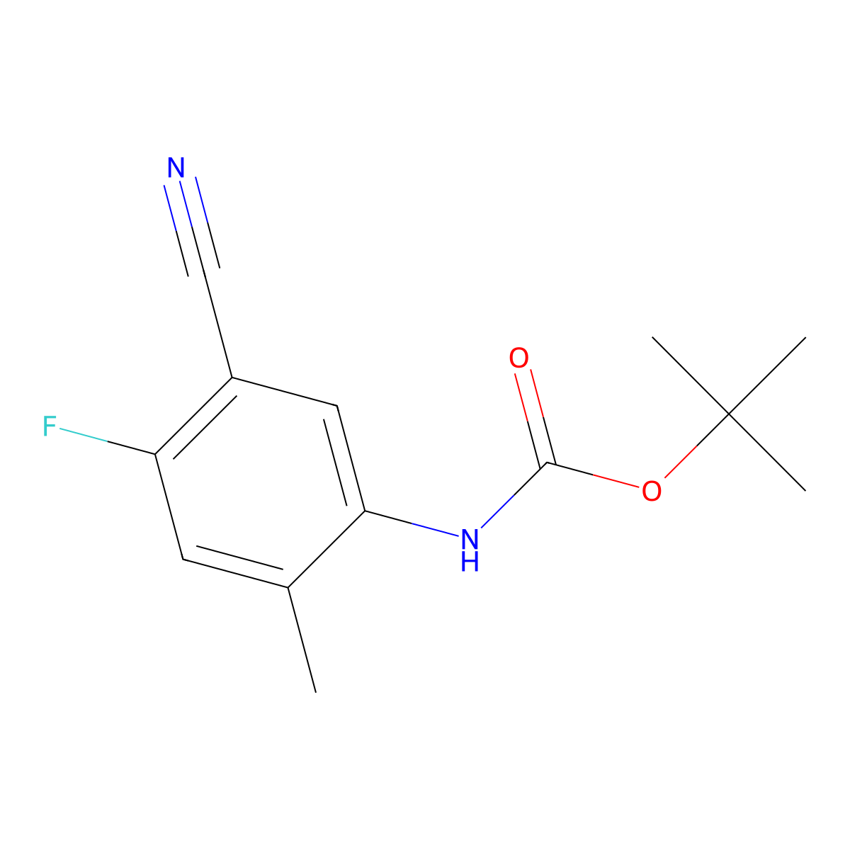 tert-butyl N-(5-cyano-4-fluoro-2-methylphenyl)carbamate molecular structure, CAS 2680668-09-9