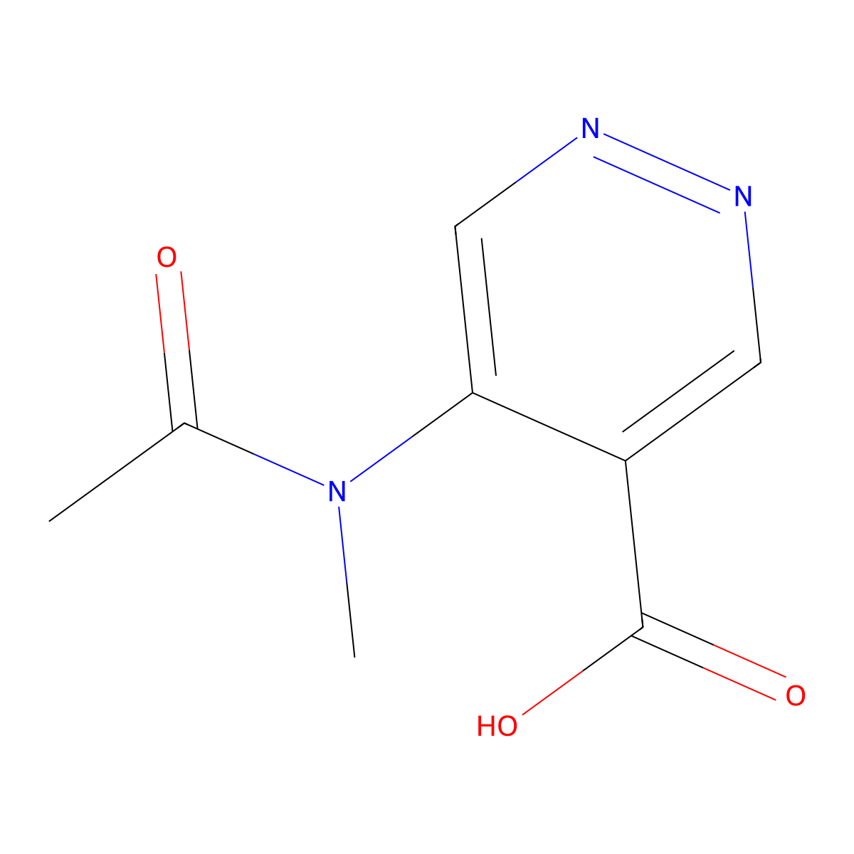 5-(N-methylacetamido)pyridazine-4-carboxylic acid molecular structure, CAS 2680668-10-2