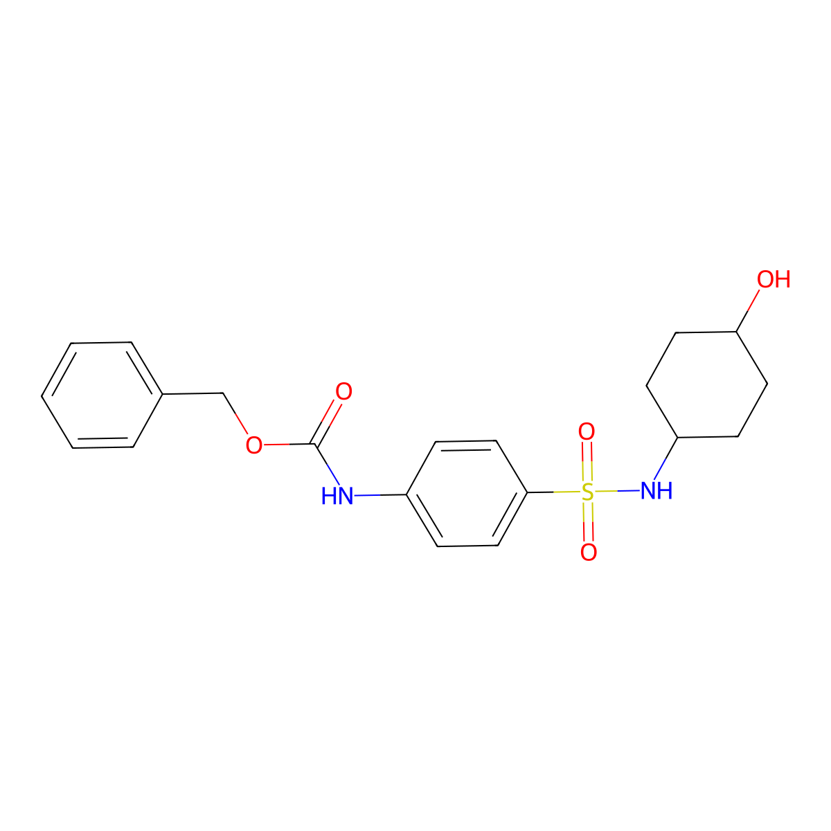 benzyl N-{4-[(4-hydroxycyclohexyl)sulfamoyl]phenyl}carbamate molecular structure, CAS 2680668-11-3