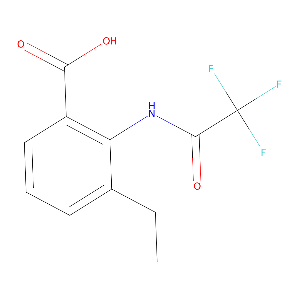 3-Ethyl-2-(2,2,2-trifluoroacetamido)benzoic acid molecular structure, CAS 2680668-20-4