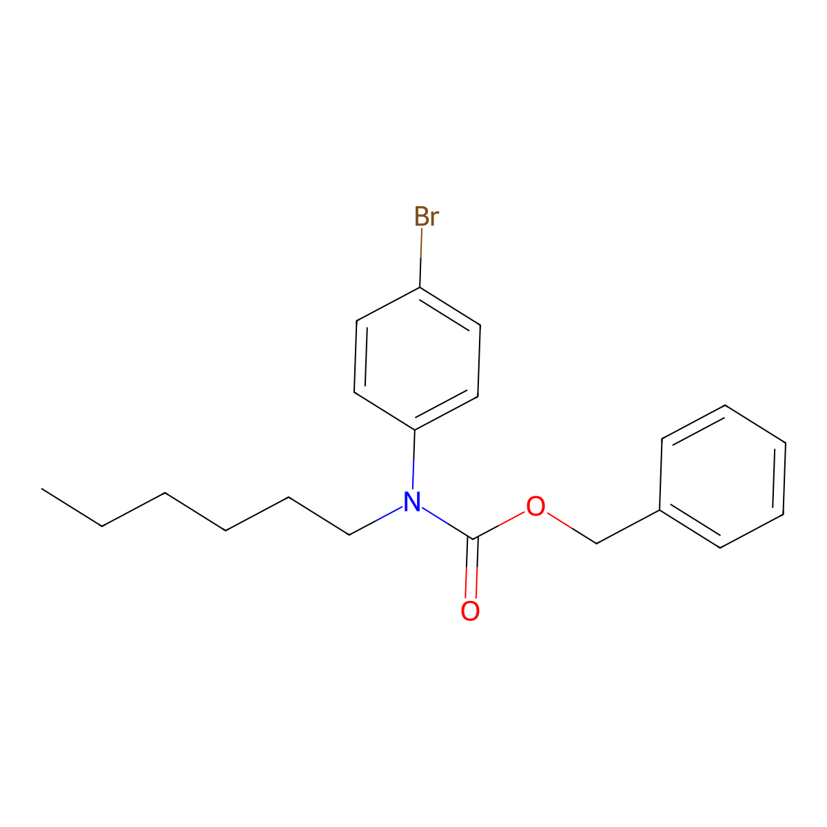 benzyl N-(4-bromophenyl)-N-hexylcarbamate molecular structure, CAS 2680668-32-8