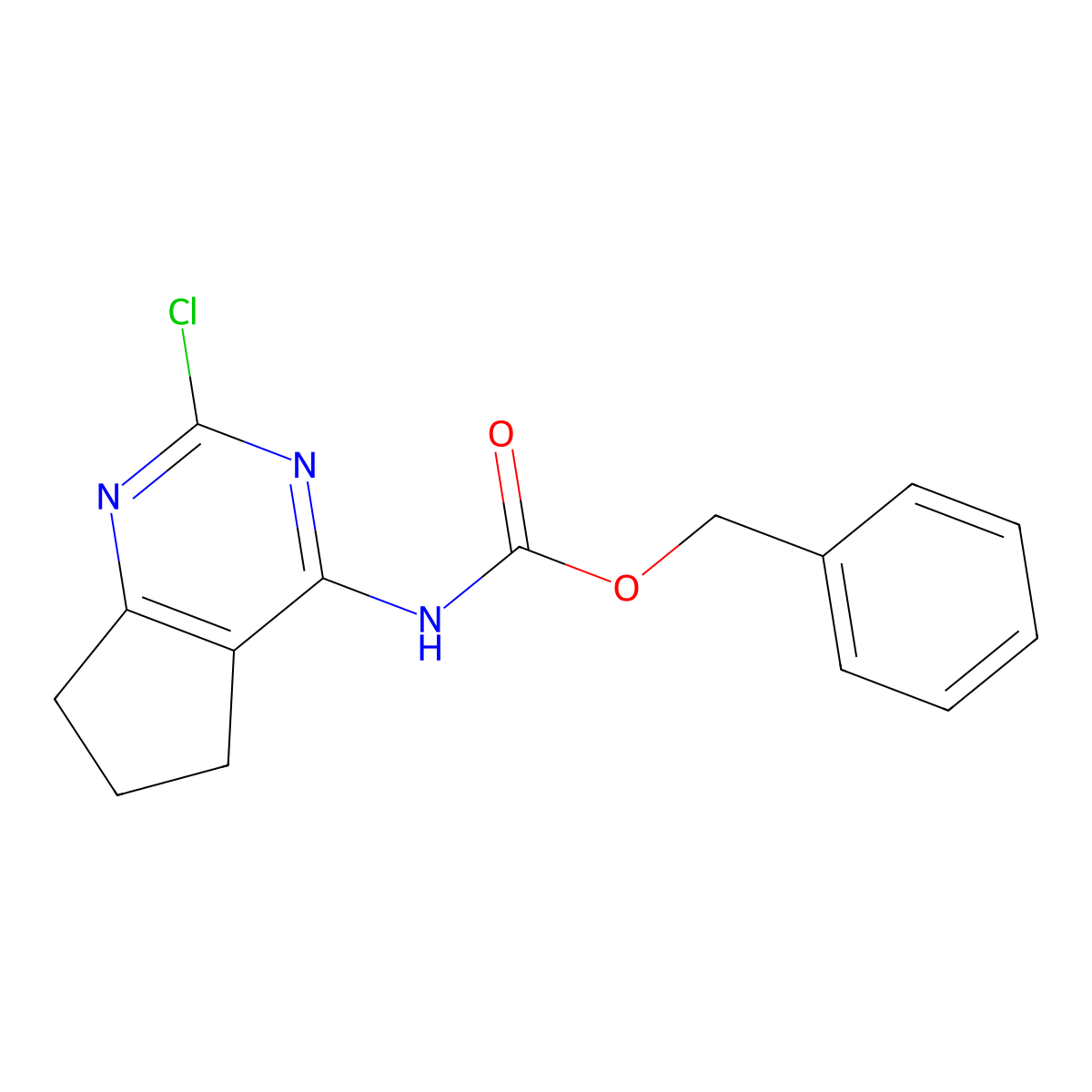 benzyl N-{2-chloro-5H,6H,7H-cyclopenta[d]pyrimidin-4-yl}carbamate molecular structure, CAS 2680668-34-0