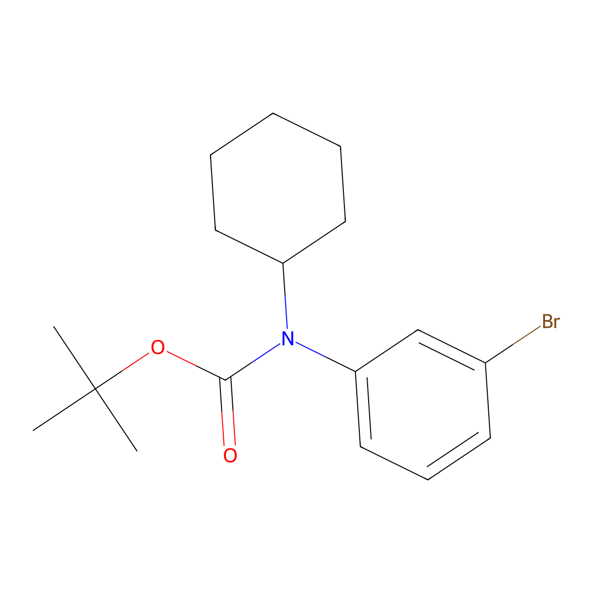 tert-butyl N-(3-bromophenyl)-N-cyclohexylcarbamate molecular structure, CAS 2680668-35-1