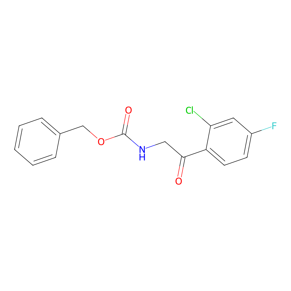 benzyl N-[2-(2-chloro-4-fluorophenyl)-2-oxoethyl]carbamate molecular structure, CAS 2680668-37-3