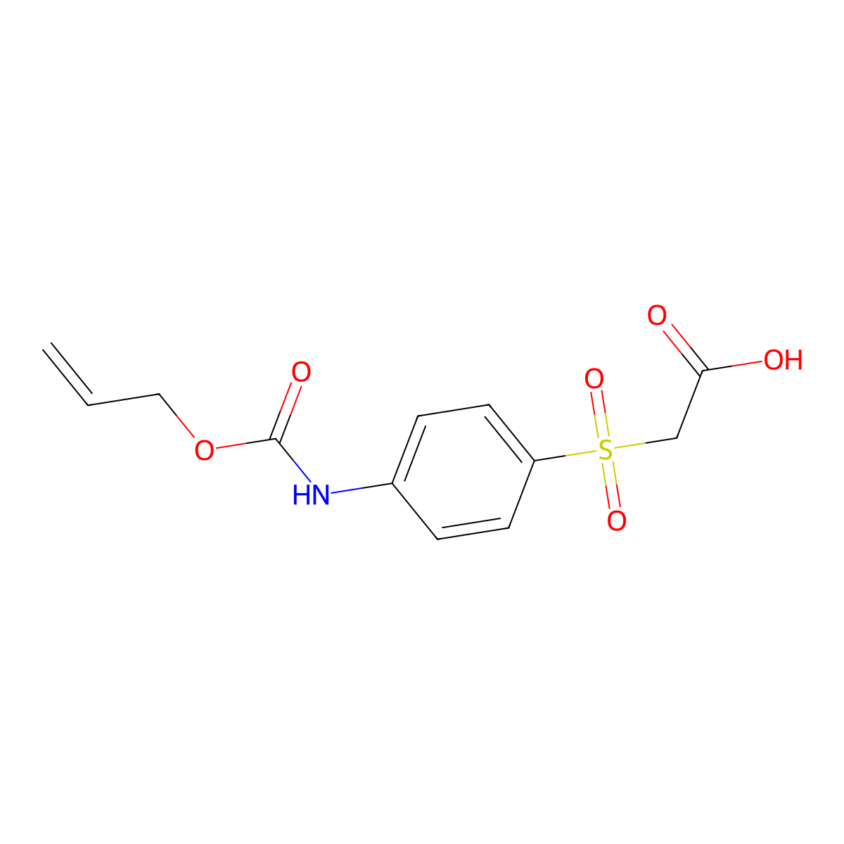 2-(4-{[(Prop-2-en-1-yloxy)carbonyl]amino}benzenesulfonyl)acetic acid molecular structure, CAS 2680668-38-4
