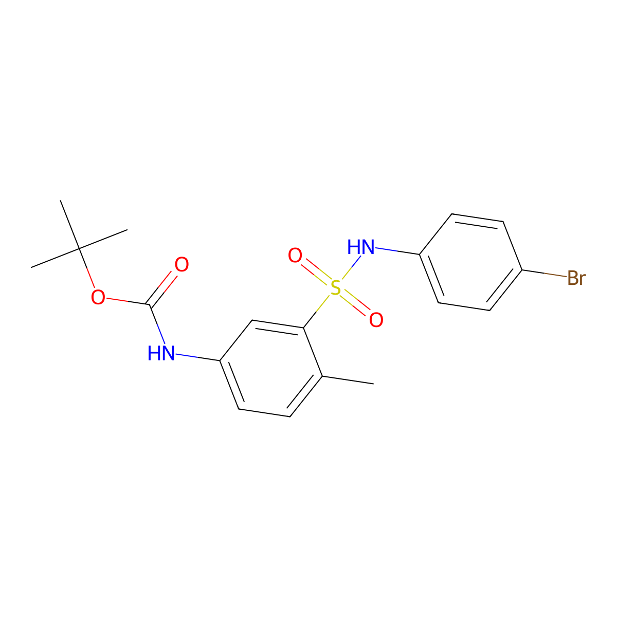 tert-butyl N-{3-[(4-bromophenyl)sulfamoyl]-4-methylphenyl}carbamate molecular structure, CAS 2680668-45-3