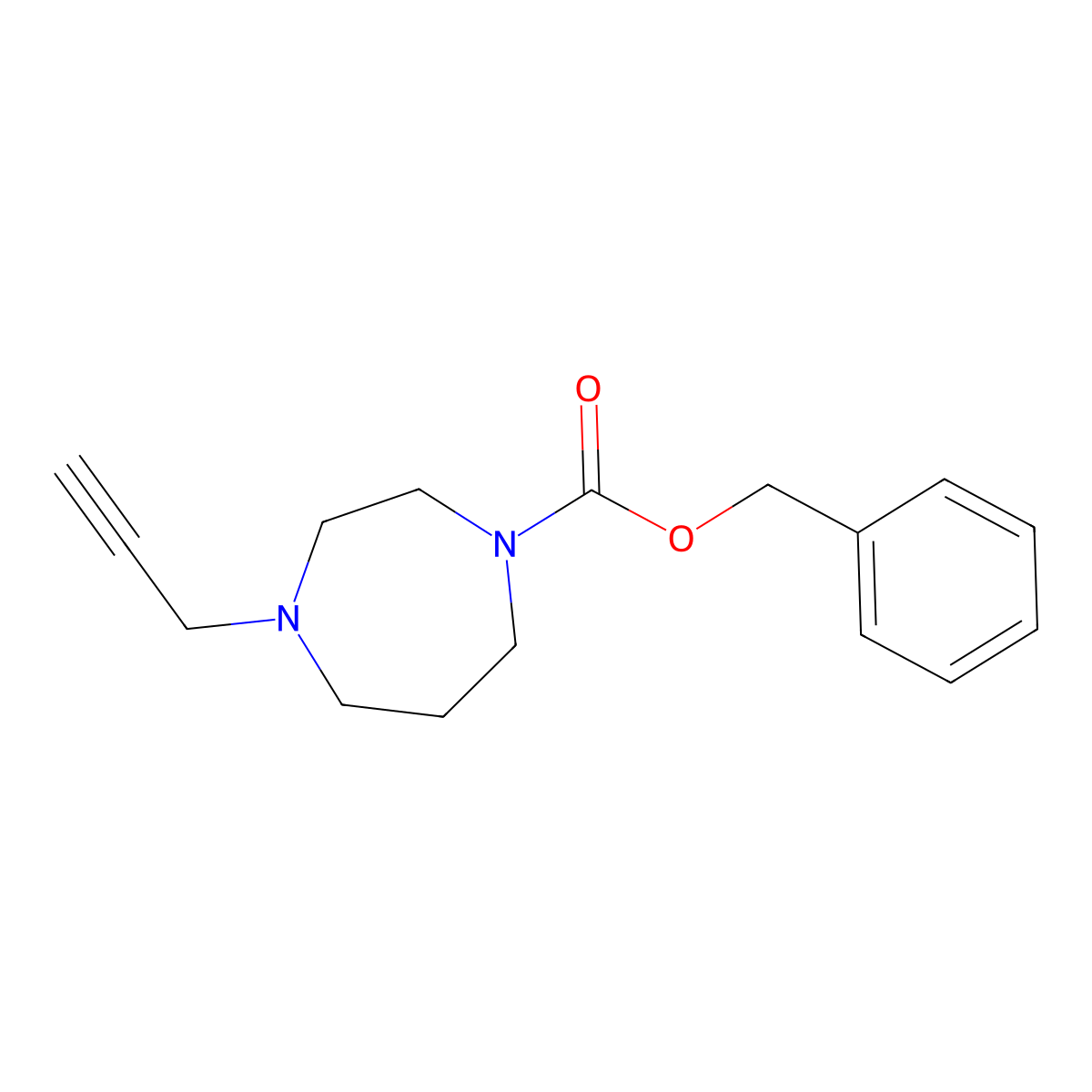 Benzyl 4-(prop-2-yn-1-yl)-1,4-diazepane-1-carboxylate molecular structure, CAS 2680668-54-4
