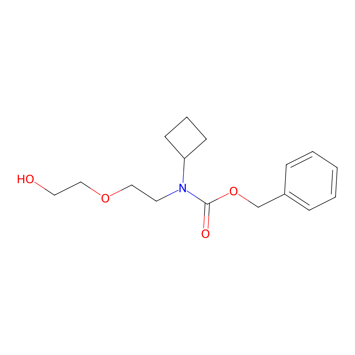 benzyl N-cyclobutyl-N-[2-(2-hydroxyethoxy)ethyl]carbamate molecular structure, CAS 2680668-60-2