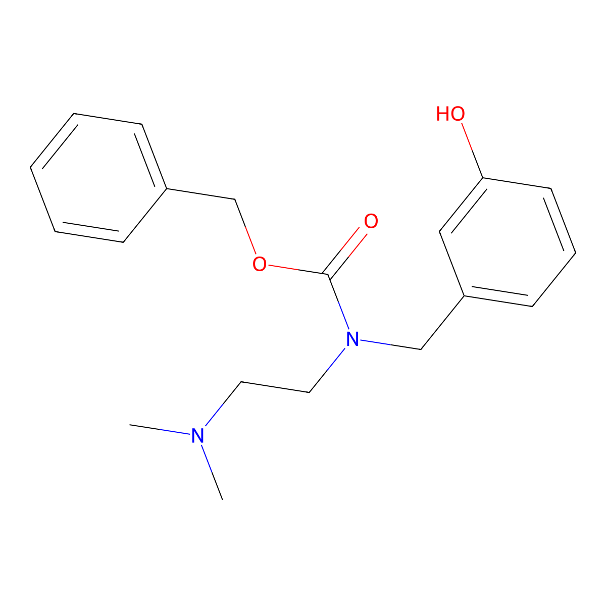 benzyl N-[2-(dimethylamino)ethyl]-N-[(3-hydroxyphenyl)methyl]carbamate molecular structure, CAS 2680668-61-3