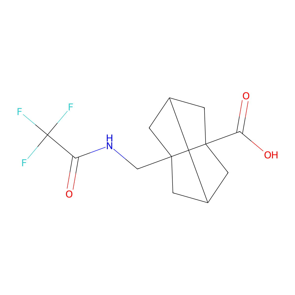 5-[(2,2,2-Trifluoroacetamido)methyl]tricyclo[3.3.0.0,3,7]octane-1-carboxylic acid molecular structure, CAS 2680668-62-4