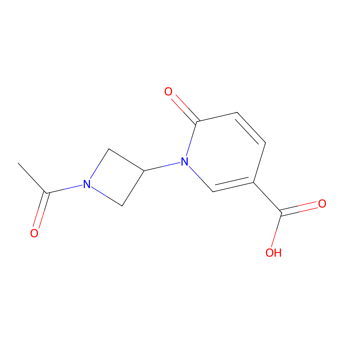 1-(1-Acetylazetidin-3-yl)-6-oxo-1,6-dihydropyridine-3-carboxylic acid molecular structure, CAS 2680668-64-6