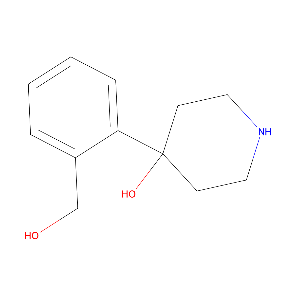 4-[2-(Hydroxymethyl)phenyl]piperidin-4-ol molecular structure, CAS 2680668-69-1